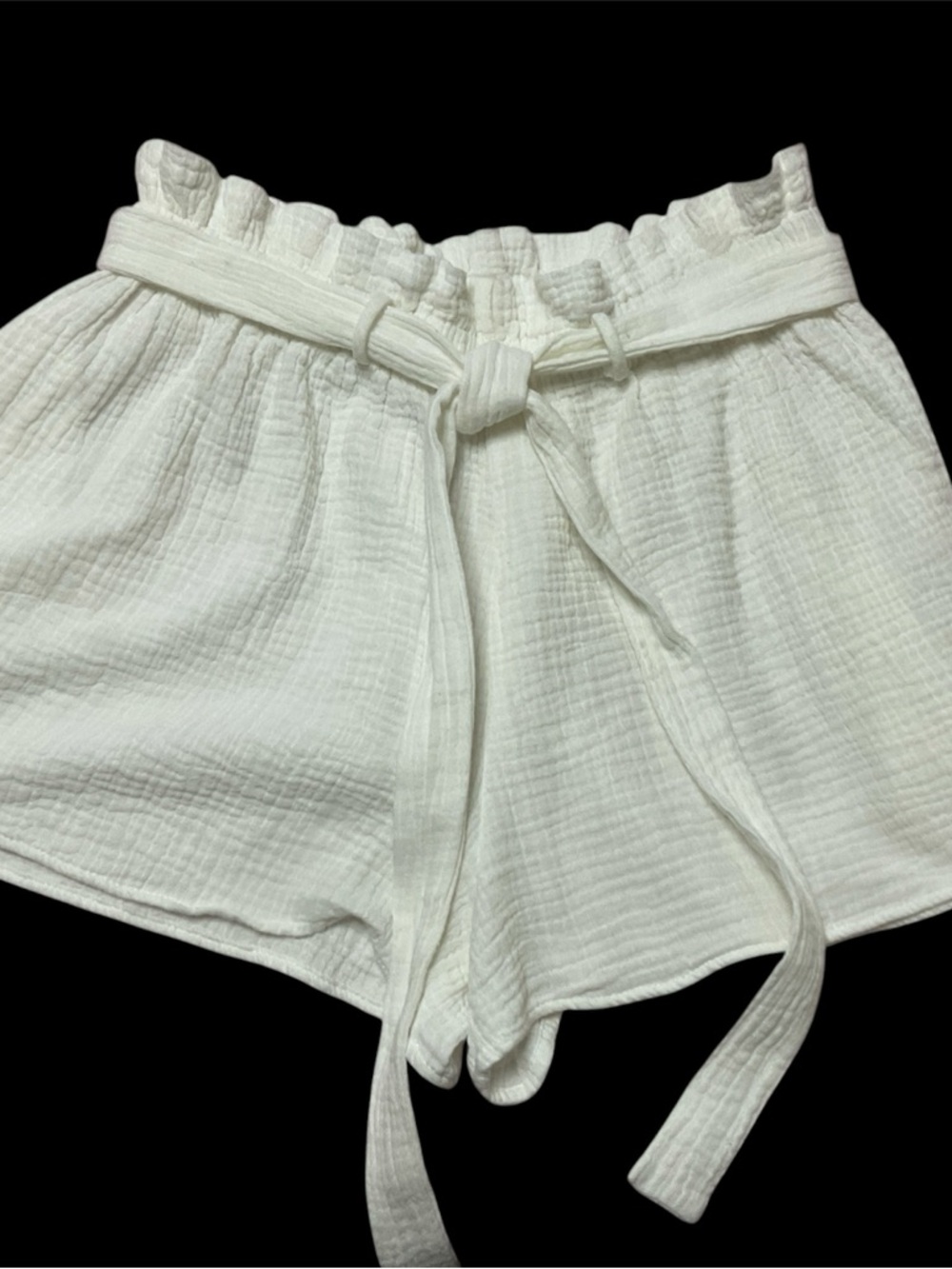BUCKETLIST   High-Waist Paperbag Tie Shorts